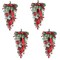 Set of 2/4 Christmas Berry Pinecone & Bell Teardrop Wreath Door Hanging Decor